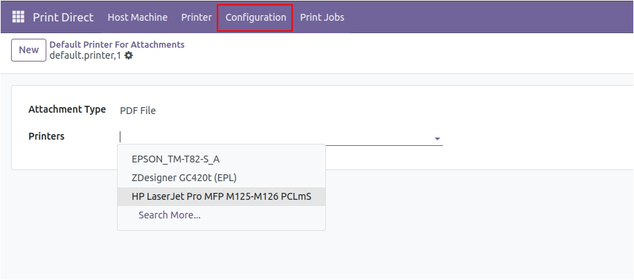 Attachment Printer Setup 2